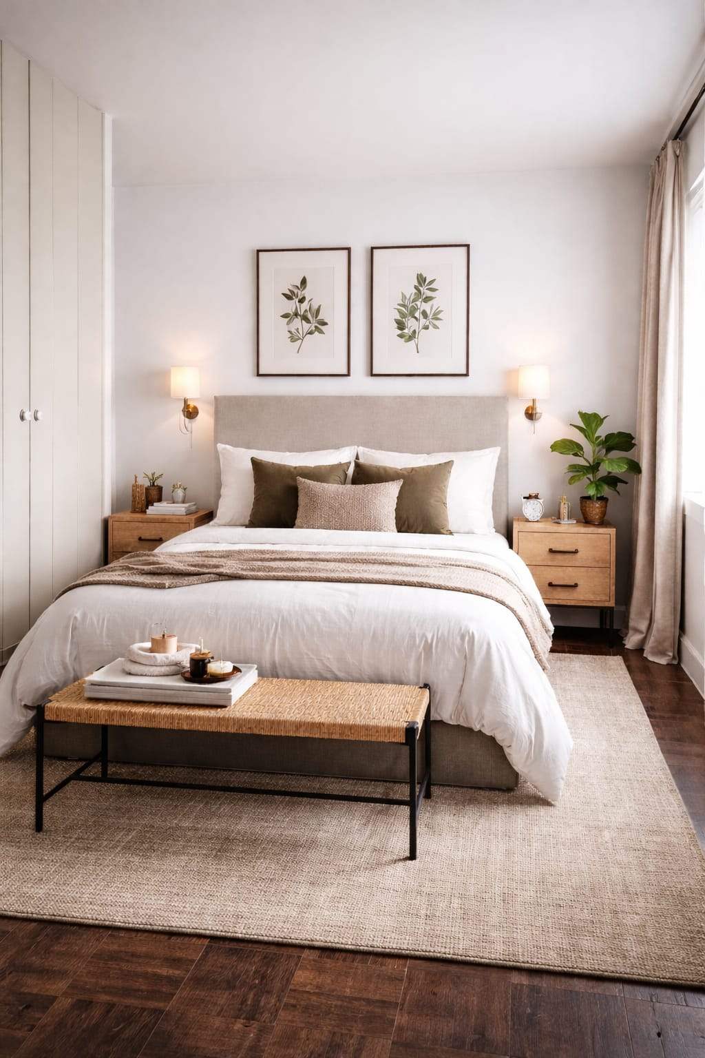 neutral bedroom hotel